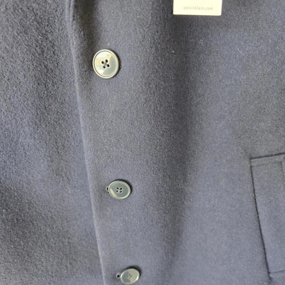 $395 Calvin Klein Long Coat 40 Mens Prosper Blue Wool Blend Heavy Old Money New - Picture 8 of 14